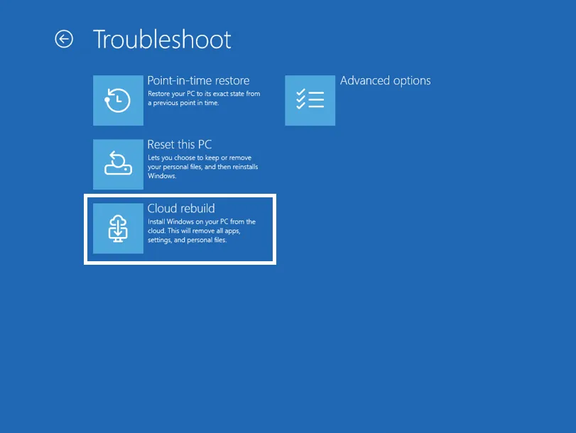 انقلاب در بازیابی ویندوز ۱۱؛ قابلیت جدید Cloud Rebuild بدون نیاز به فلش USB سیستمعامل را نصب میکند